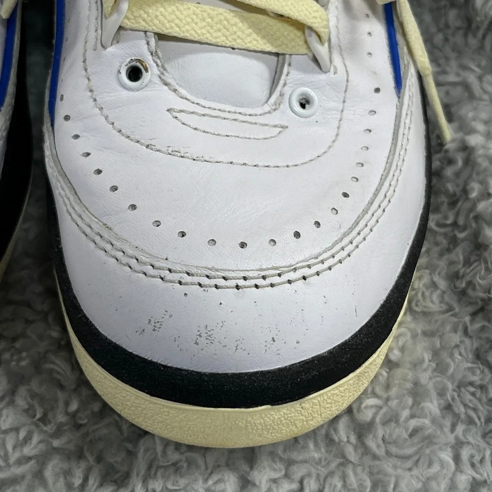 Jordan Air Jordan 2 Retro Low Mens Sneakers 8.5 White Blue Leather DX4401-104